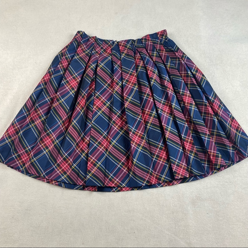 Moschino Plaid Accordion Pleated Skirt Size 8